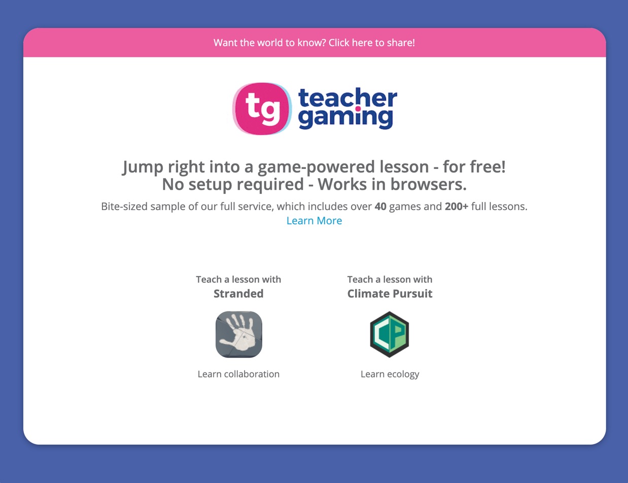 TeacherGaming Desk Demo Cover Image TeacherGaming Desk Demo Cover Image