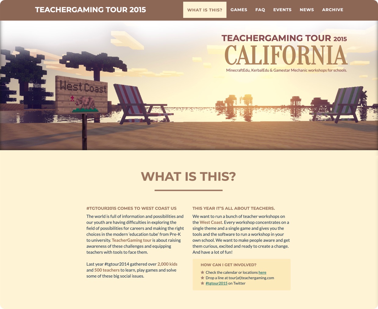TeacherGaming Tour 2015 Website Cover Image TeacherGaming Tour 2015 Website Cover Image